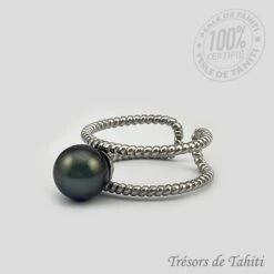 Bague Ajustable Perle De Tahiti Semi Ronde En Argent TT403 11 Bague Ajustable Perle De Tahiti Semi Ronde En Argent TT403 -Naturel Boutique bague perle de tahiti semi ronde en argent tt403 2