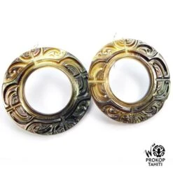 Boucles Oreilles Argent Creoles Xl Nacre Prokop Tahiti Boh5