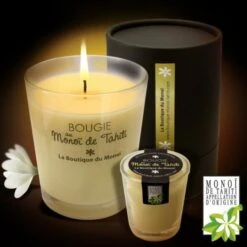 Bougie Parfumee Au Monoi Ao Tahiti 180g -Naturel Boutique bougie parfumee au monoi ao tahiti 180g 2
