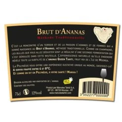 Brut D'ananas Moorea Festif 75cl Methode Traditionnelle