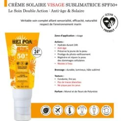 Crème Solaire Sublimatrice Visage 50mL Monoi Hei Poa SPF50+ 10 Crème Solaire Sublimatrice Visage 50mL Monoi Hei Poa SPF50+ -Naturel Boutique creme solaire sublimatrice 50ml monoi hei poa tres haute protection spf50 2