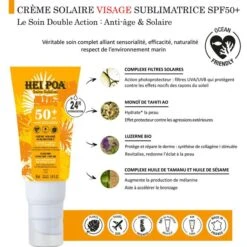 Crème Solaire Sublimatrice Visage 50mL Monoi Hei Poa SPF50+ 11 Crème Solaire Sublimatrice Visage 50mL Monoi Hei Poa SPF50+ -Naturel Boutique creme solaire sublimatrice 50ml monoi hei poa tres haute protection spf50 3