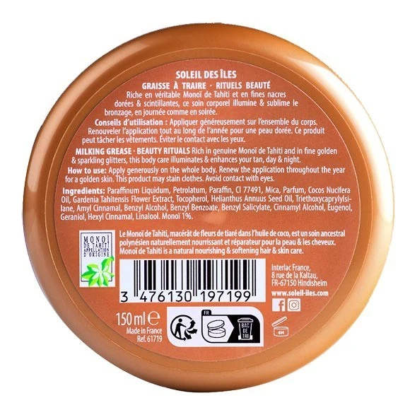 Graisse A Traire Monoi Soleil Des Iles Tiare Scintillante 150ml 6 Graisse A Traire Monoi Soleil Des Iles Tiare Scintillante 150ml – Image 4