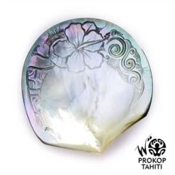 Nacre Gravee Prokop Tahiti Fleur D'hibiscus