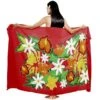 Pareo Bali Art Fait Main Fleurs Polynesiennes 8324