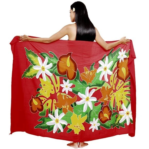 Pareo Bali Art Fait Main Fleurs Polynesiennes 8324 3 Pareo Bali Art Fait Main Fleurs Polynesiennes 8324