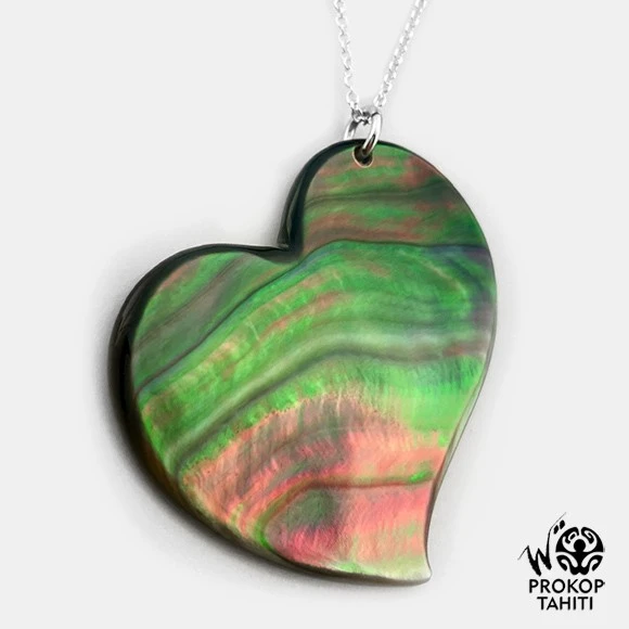 Pendentif Coeur De Nacre Prokop Tahiti Chaine Argent CR3 3 Pendentif Coeur De Nacre Prokop Tahiti Chaine Argent CR3 – Image 2