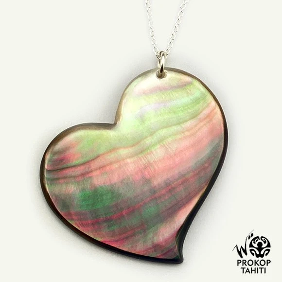 Pendentif Coeur De Nacre Prokop Tahiti Chaine Argent CR5 4 Pendentif Coeur De Nacre Prokop Tahiti Chaine Argent CR5 – Image 2