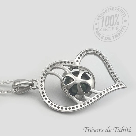 Pendentif Coeur De Perle De Tahiti Chaine Argent TT425 5 Pendentif Coeur De Perle De Tahiti Chaine Argent TT425 – Image 3