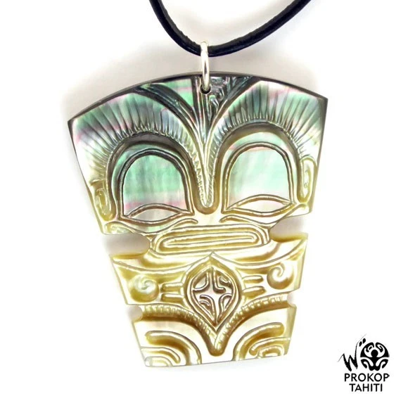 Pendentif Nacre Gravee Prokop Tahiti Tiki Xl Tk5 3 Pendentif Nacre Gravee Prokop Tahiti Tiki Xl Tk5