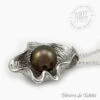 Pendentif Perle De Tahiti Coquillage Chaine Argent TT393 -Naturel Boutique pendentif perle de tahiti coquillage chaine argent tt393