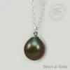 Pendentif Perle De Tahiti Goutte Chaine Argent TT412 -Naturel Boutique pendentif perle de tahiti goutte chaine argent tt412