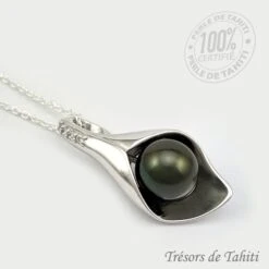 Pendentif Perle De Tahiti Semi Ronde Chaine Argent TT422 -Naturel Boutique pendentif perle de tahiti semi ronde chaine argent tt422 2