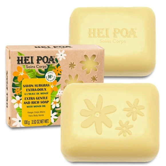 Savon Surgras Extra Doux Au Monoi Tiare Hei Poa 100g 5 Savon Surgras Extra Doux Au Monoi Tiare Hei Poa 100g – Image 3