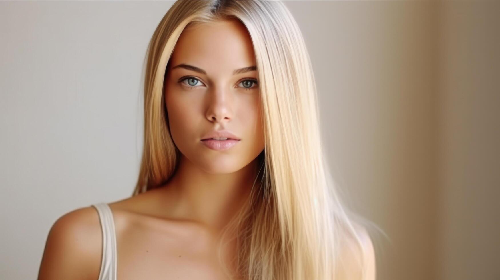 Naturel Boutique -Naturel Boutique blond hair beautiful model illustration ai generative free photo